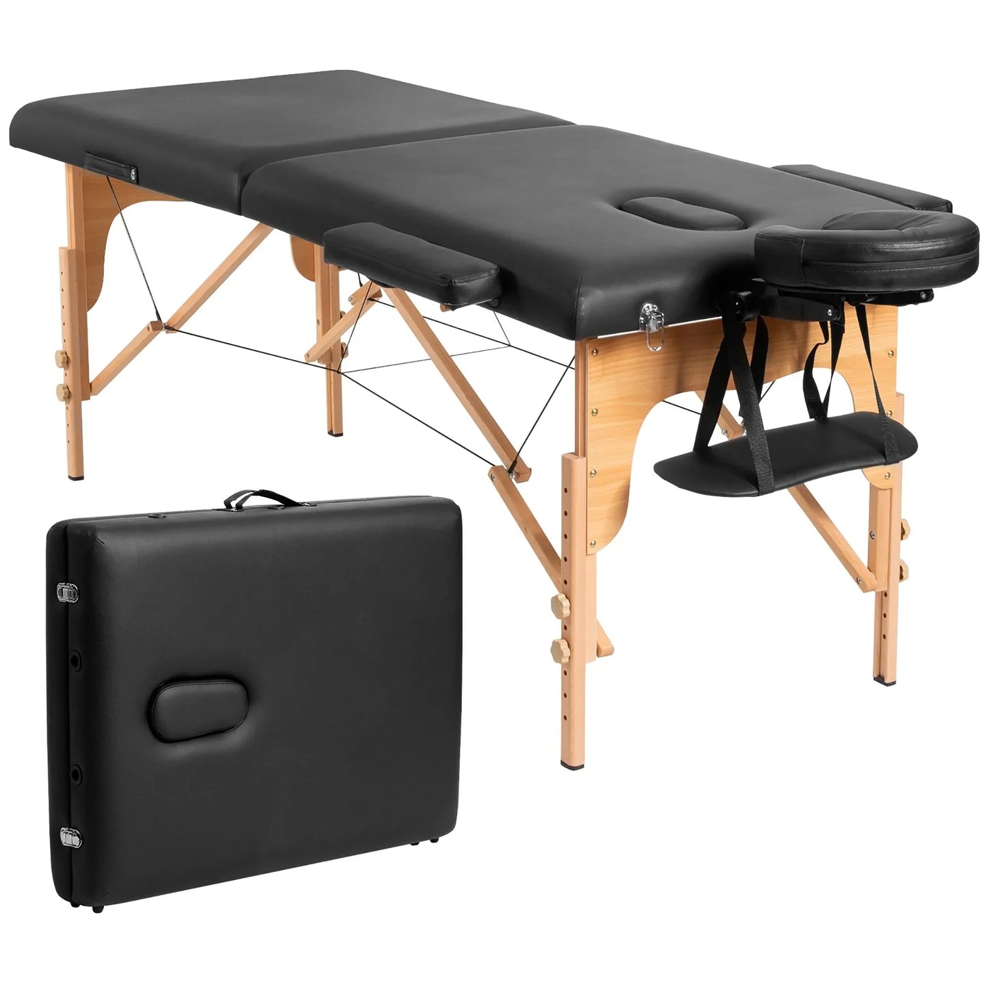 Table de Massage Portable 84L Réglable pour Soins du Visage, Tatouage, avec Housse de Transport