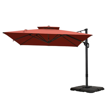 MAISON ARTS Parasol déporté hydraulique automatique 3,6 m avec mât en aluminium et rotation à 360 degrés
