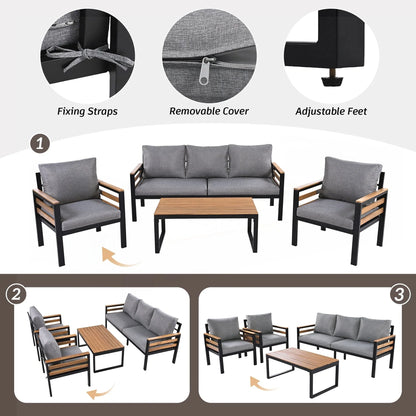 Ensemble de canapé de jardin 4 pièces