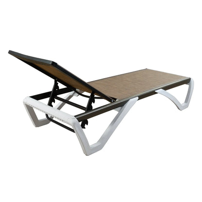 Kozyard Alan Chaise longue de patio inclinable et réglable, entièrement plate, en aluminium et résine de polypropylène