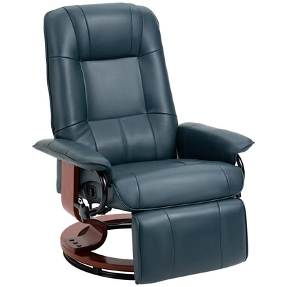 Fauteuil inclinable manuel pivotant en similicuir HomCom avec repose-pieds confortable et relaxant