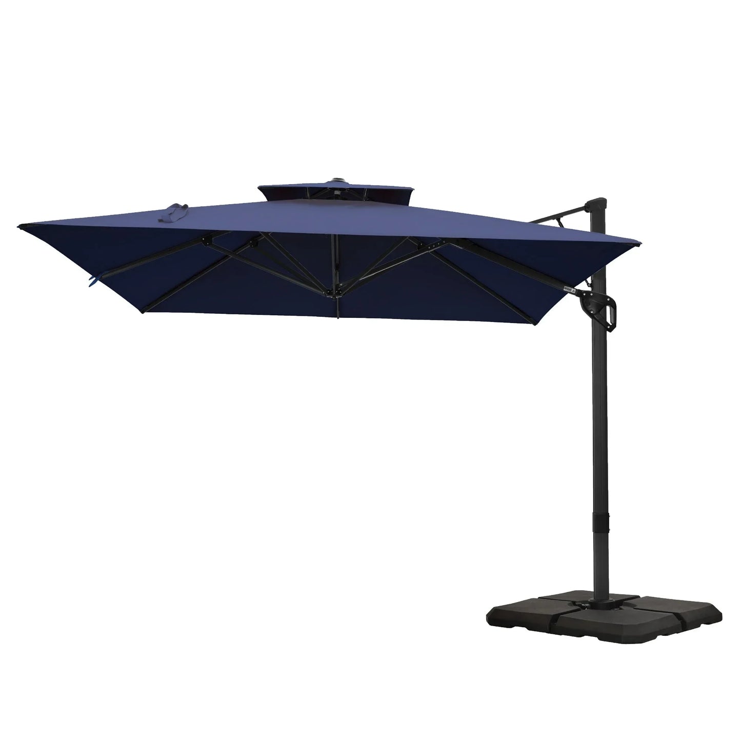 MAISON ARTS Parasol déporté hydraulique automatique 3,6 m avec mât en aluminium et rotation à 360 degrés