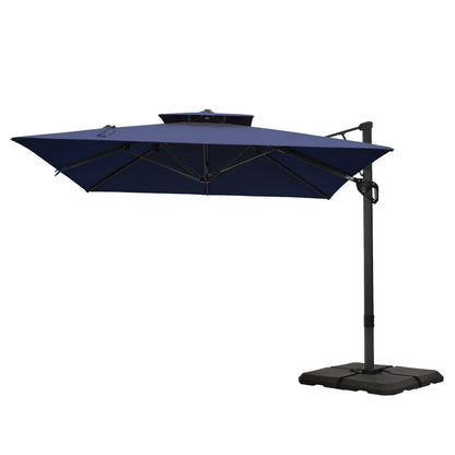 MAISON ARTS Parasol déporté hydraulique automatique 3,6 m avec mât en aluminium et rotation à 360 degrés