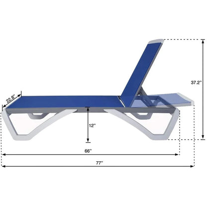 Kozyard Alan Chaise longue de patio inclinable et réglable, entièrement plate, en aluminium et résine de polypropylène