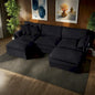 109,45 Canapé sectionnel modulaire en U rembourré en chenille avec coussins double couche, combinaison DIY