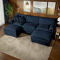 109,45 Canapé sectionnel modulaire en U rembourré en chenille avec coussins double couche, combinaison DIY
