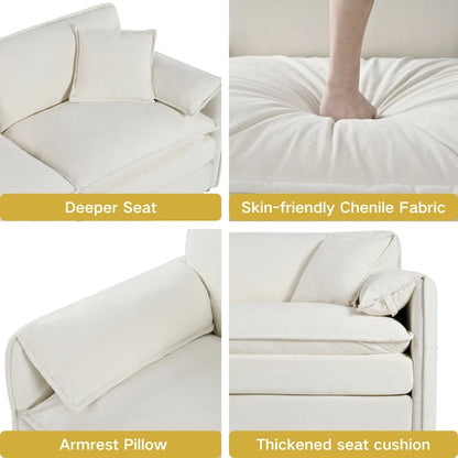 109,45 Canapé sectionnel modulaire en U rembourré en chenille avec coussins double couche, combinaison DIY
