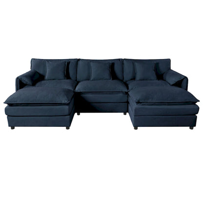 109,45 Canapé sectionnel modulaire en U rembourré en chenille avec coussins double couche, combinaison DIY