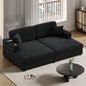 Canapé-lit sectionnel surdimensionné Roomfitters avec chaise longue, en velours côtelé avec ports USB et porte-gobelets