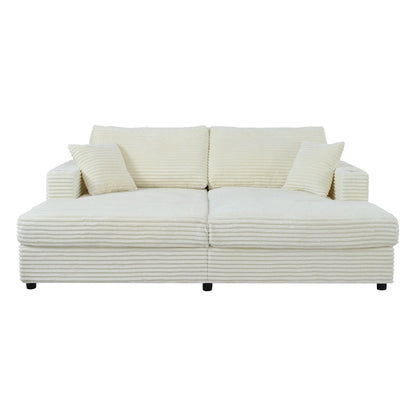 Canapé-lit sectionnel surdimensionné Roomfitters avec chaise longue, en velours côtelé avec ports USB et porte-gobelets