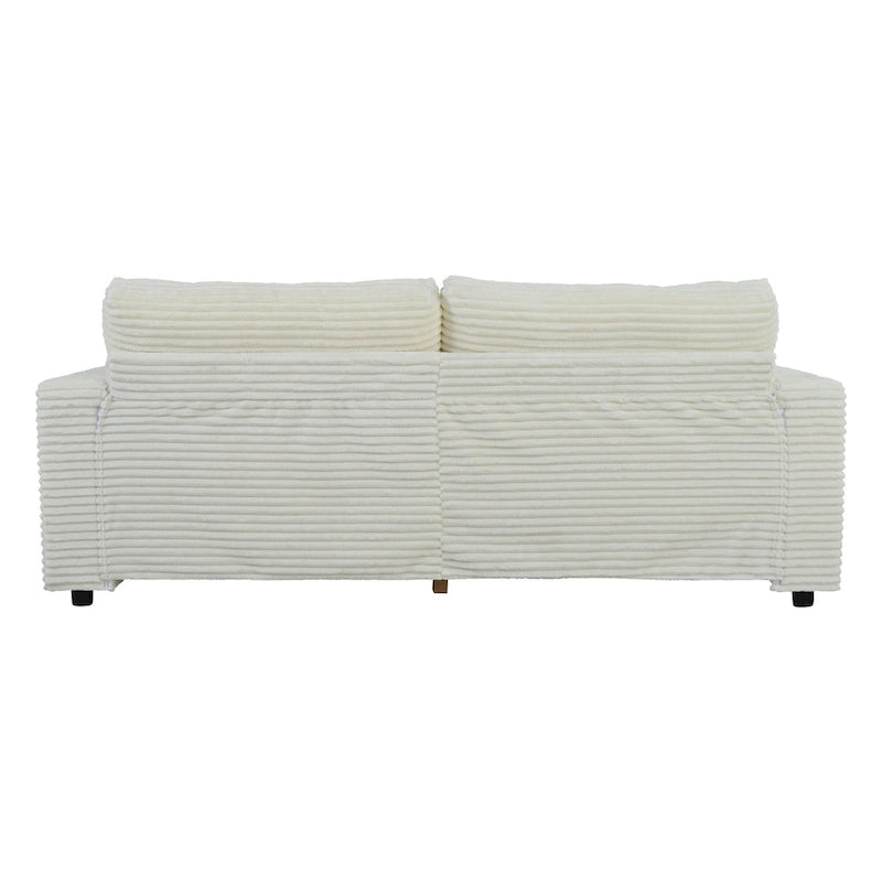 Canapé-lit sectionnel surdimensionné Roomfitters avec chaise longue, en velours côtelé avec ports USB et porte-gobelets
