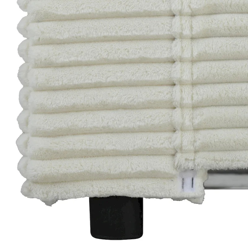 Canapé-lit sectionnel surdimensionné Roomfitters avec chaise longue, en velours côtelé avec ports USB et porte-gobelets