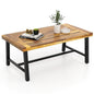 Gymax Table Basse en Bois d'Acacia Rectangulaire d'Intérieur et d'Extérieur