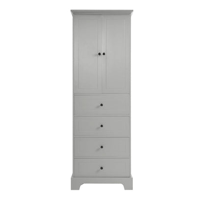 Armoire de rangement à 2 portes et 4 tiroirs pour salle de bain ou bureau