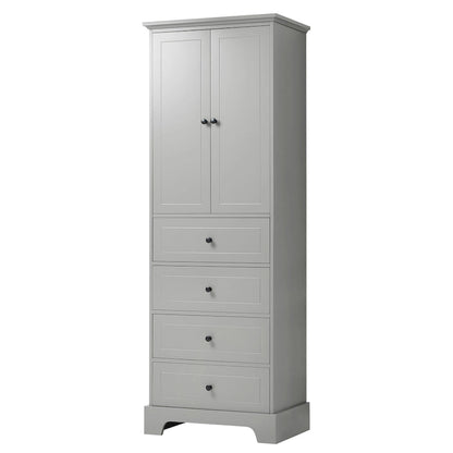 Armoire de rangement à 2 portes et 4 tiroirs pour salle de bain ou bureau