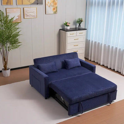 Canapé-lit 69" en velours côtelé avec dossier réglable et poche de rangement