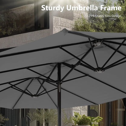 MAISON ARTS Grand Parasol Double Face de 4,5 m avec Base Incluse pour Patio