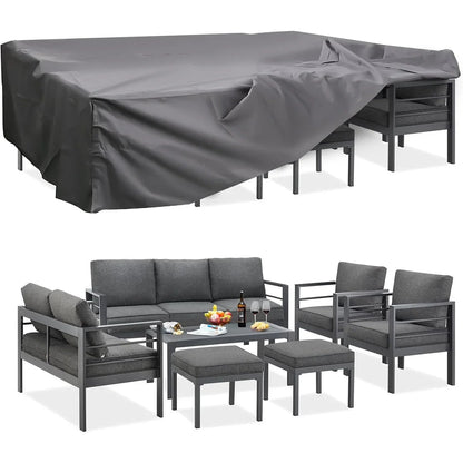 AECOJOY Ensemble de 7 Meubles de Jardin en Aluminium pour Extérieur
