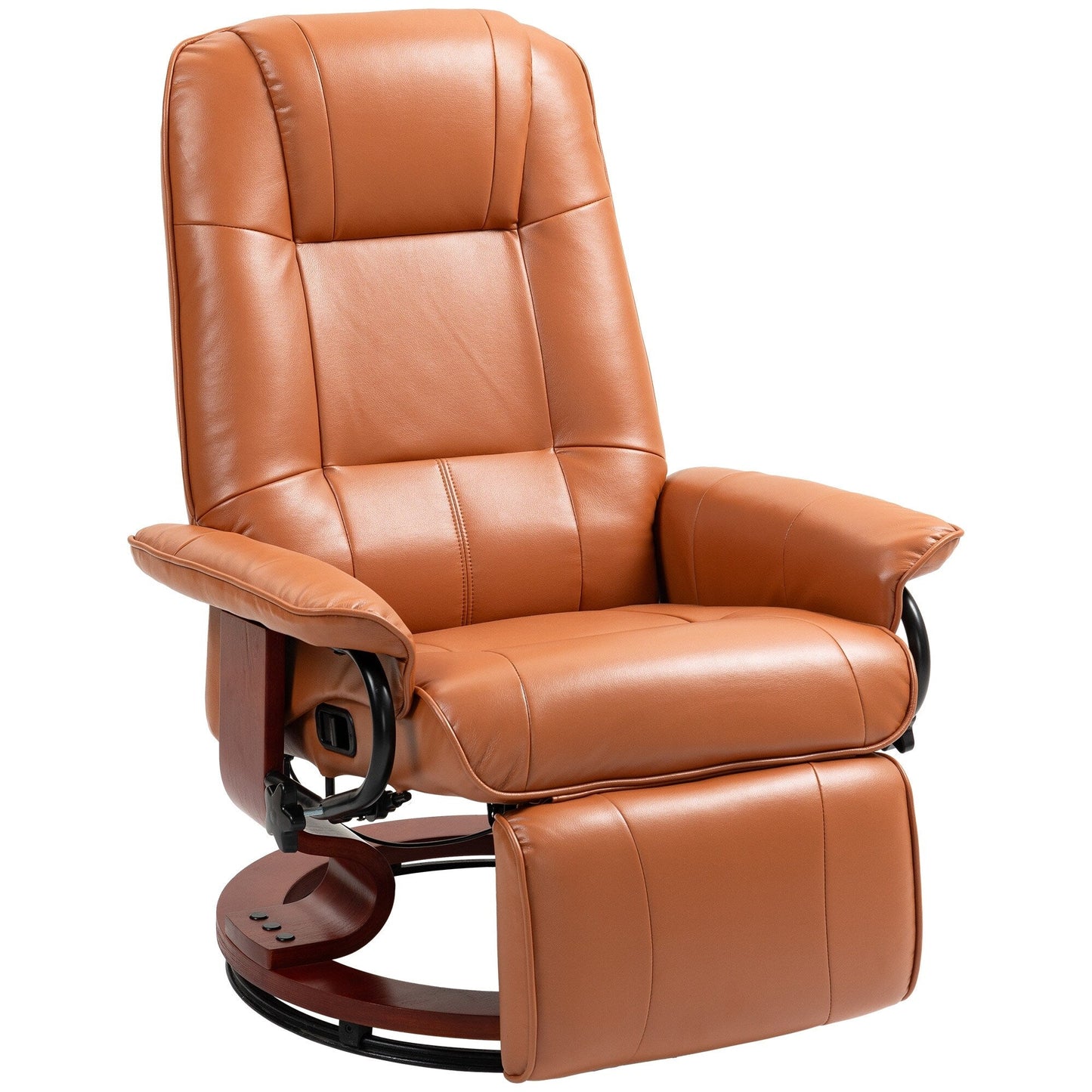Fauteuil inclinable manuel pivotant en similicuir HomCom avec repose-pieds confortable et relaxant