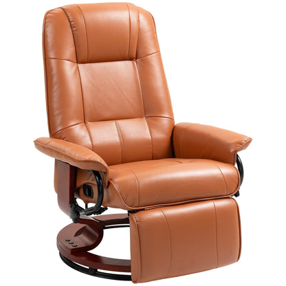 Fauteuil inclinable manuel pivotant en similicuir HomCom avec repose-pieds confortable et relaxant