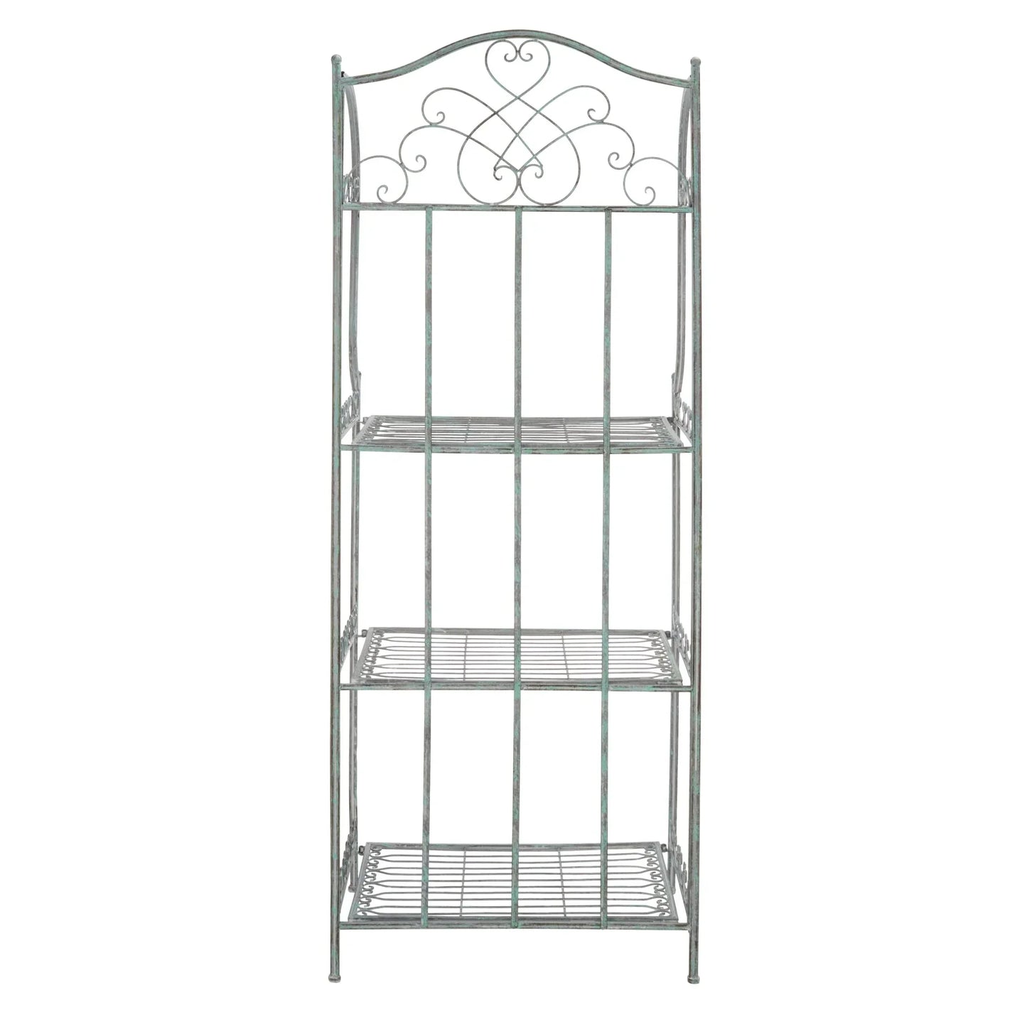 SAFAVIEH Bryn Étagère de boulanger d'extérieur victorienne en fer forgé à 4 niveaux - 63,5 cm l x 38,1 cm P x 160 cm H - 25L x 15P x 63H