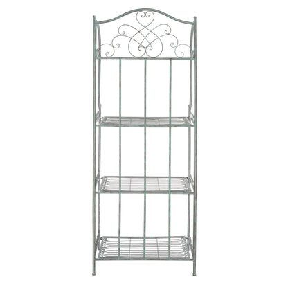SAFAVIEH Bryn Étagère de boulanger d'extérieur victorienne en fer forgé à 4 niveaux - 63,5 cm l x 38,1 cm P x 160 cm H - 25L x 15P x 63H