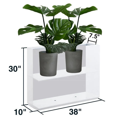 Jardinière Métallique Haute pour Plantes d'Extérieur, 38 po L x 10 po l x 30 po H, Longue et Haute Jardinière en Métal - 38x30x10