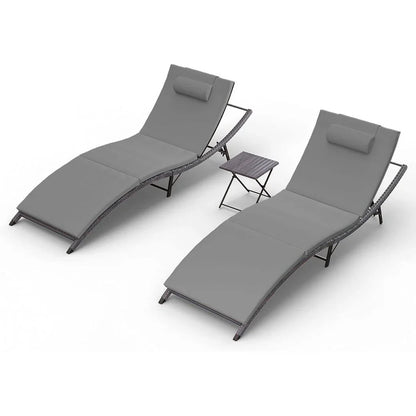 Ensemble de 3 chaises longues d'extérieur Kullavik