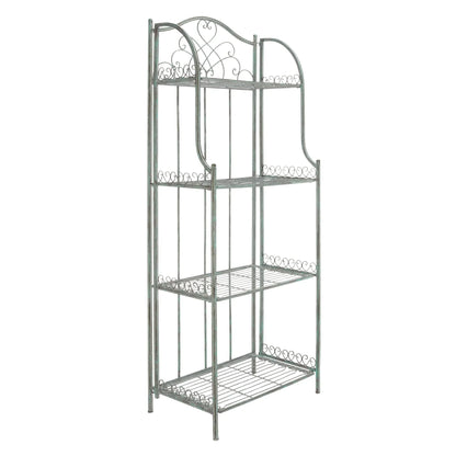 SAFAVIEH Bryn Étagère de boulanger d'extérieur victorienne en fer forgé à 4 niveaux - 63,5 cm l x 38,1 cm P x 160 cm H - 25L x 15P x 63H