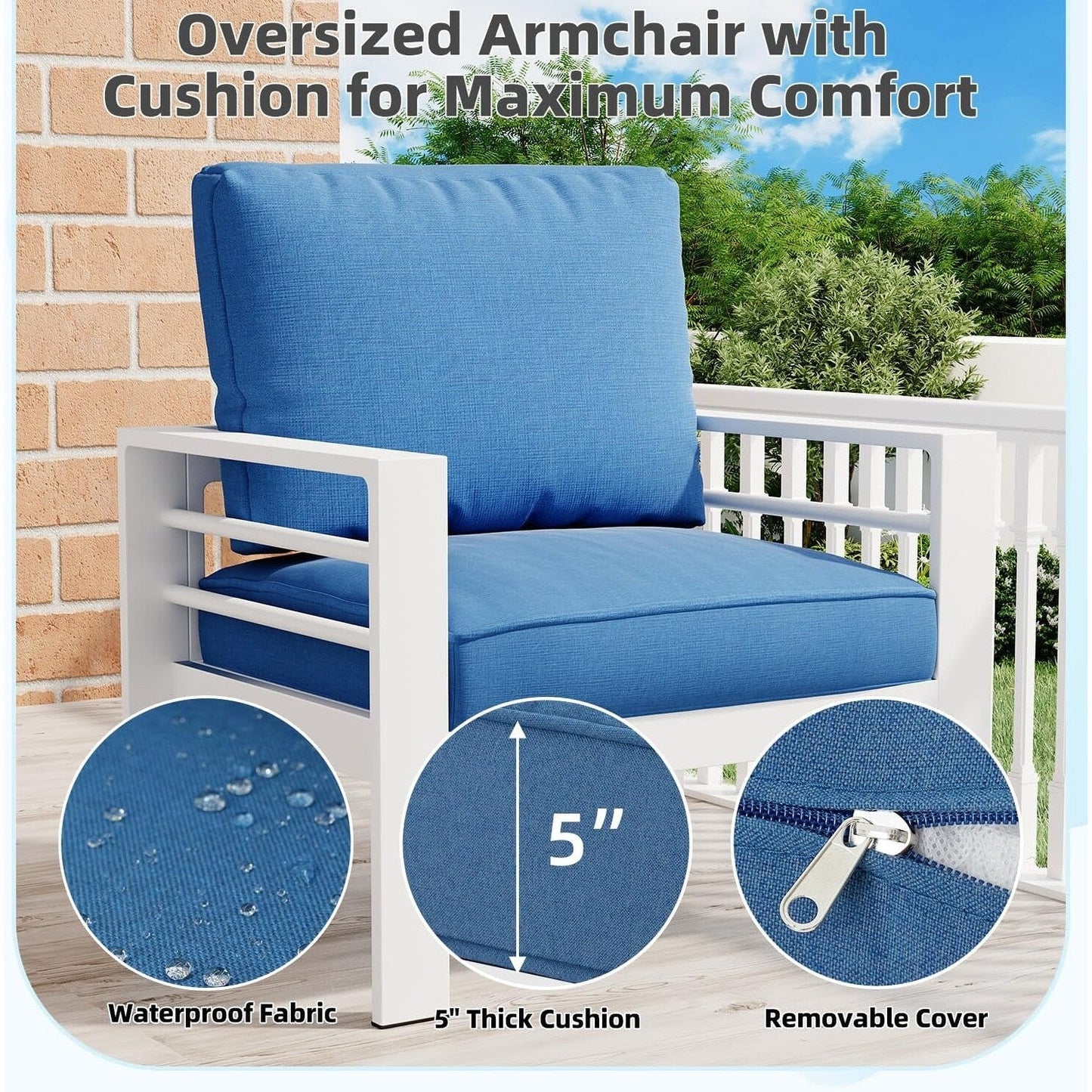 AECOJOY Ensemble de 7 Meubles de Jardin en Aluminium pour Extérieur