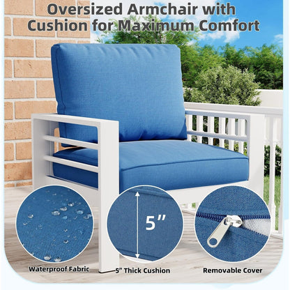 AECOJOY Ensemble de 7 Meubles de Jardin en Aluminium pour Extérieur