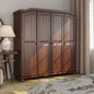 Palace Imports Kyle Armoire 4 portes 100 % en bois massif avec portes en bois massif ou portes miroir