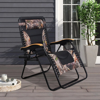 Fauteuil de relaxation zéro gravité XL surdimensionné rembourré avec accoudoirs plus larges et porte-gobelet réglable - N/A