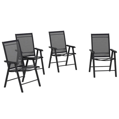 Lot de 4 chaises pliantes Outsunny au design simple et élégant, confortables pour la terrasse, le jardin et les voyages