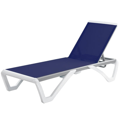 Kozyard Alan Chaise longue de patio inclinable et réglable, entièrement plate, en aluminium et résine de polypropylène