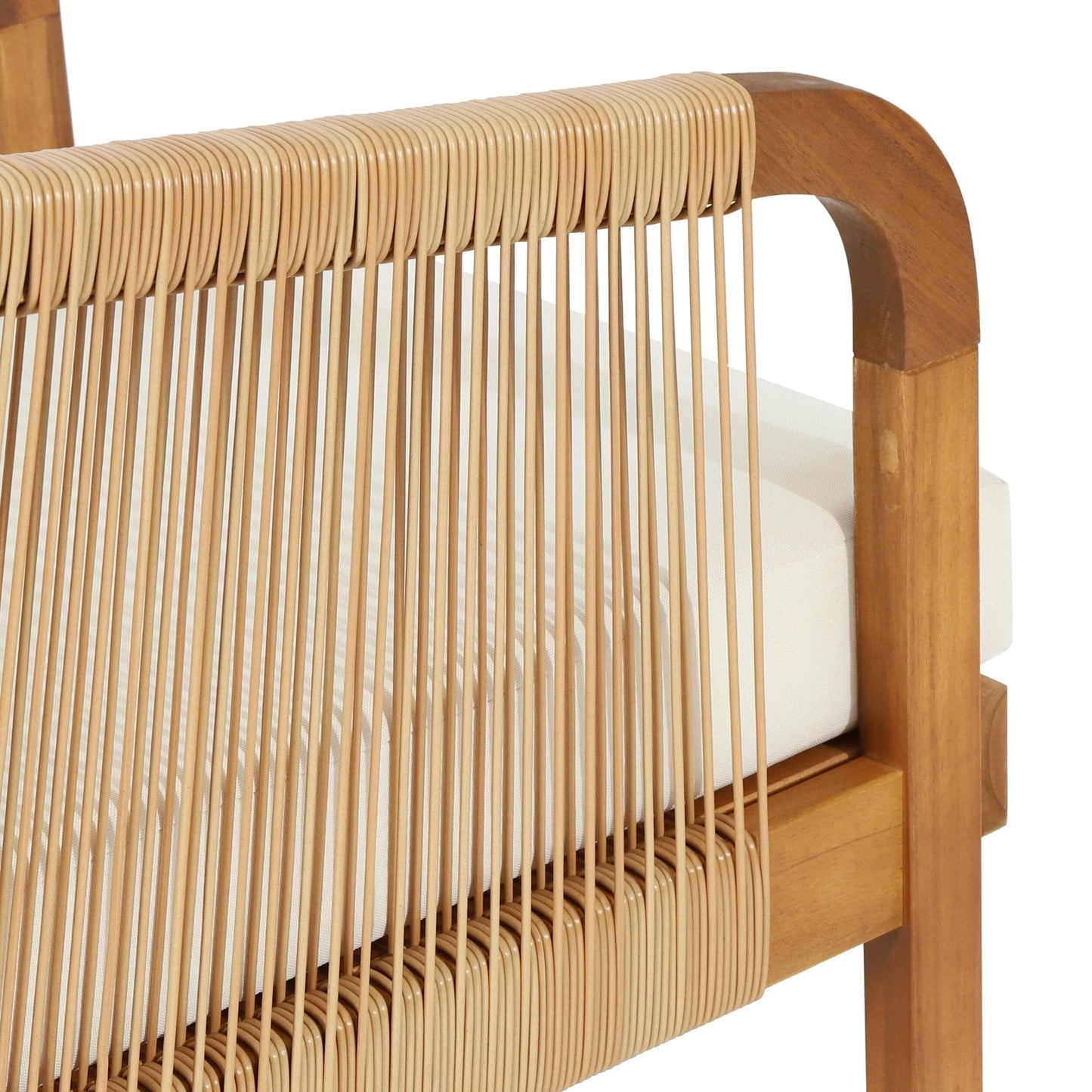 Ensemble de fauteuils de club en bois d'acacia et osier Jabe Outdoor de Christopher Knight Home
