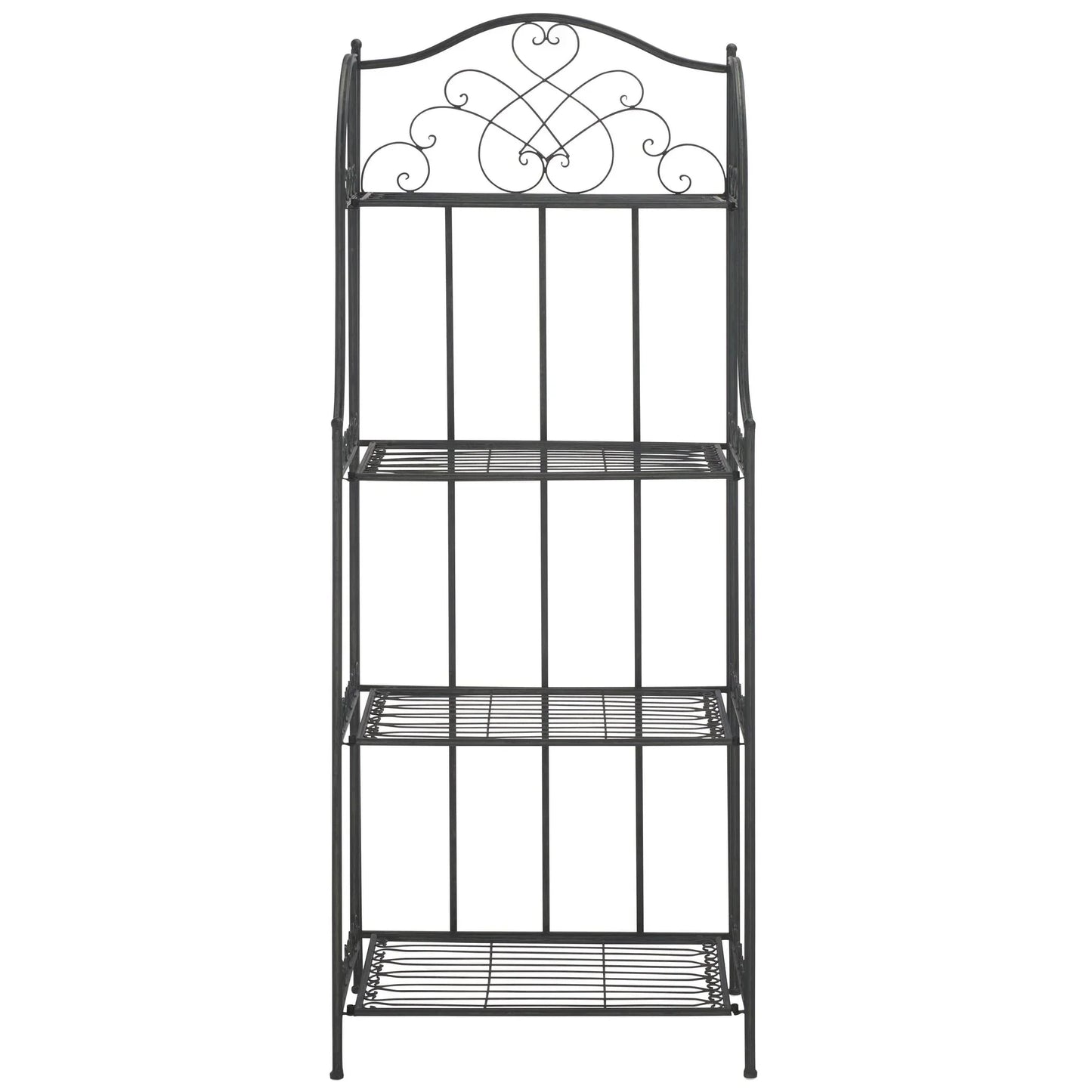 SAFAVIEH Bryn Étagère de boulanger d'extérieur victorienne en fer forgé à 4 niveaux - 63,5 cm l x 38,1 cm P x 160 cm H - 25L x 15P x 63H