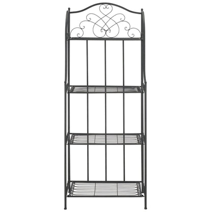 SAFAVIEH Bryn Étagère de boulanger d'extérieur victorienne en fer forgé à 4 niveaux - 63,5 cm l x 38,1 cm P x 160 cm H - 25L x 15P x 63H