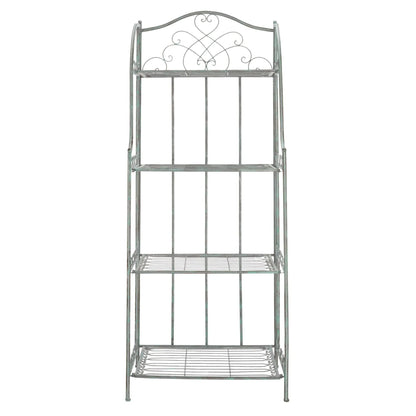 SAFAVIEH Bryn Étagère de boulanger d'extérieur victorienne en fer forgé à 4 niveaux - 63,5 cm l x 38,1 cm P x 160 cm H - 25L x 15P x 63H