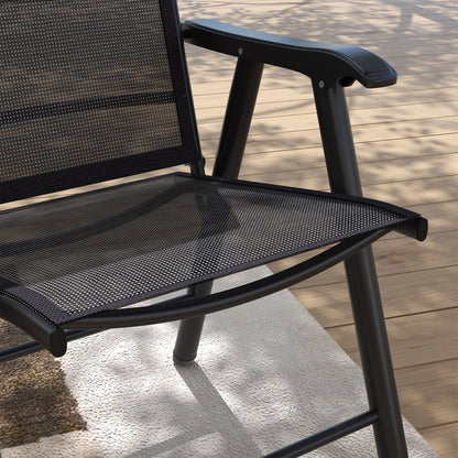 Lot de 4 chaises pliantes Outsunny au design simple et élégant, confortables pour la terrasse, le jardin et les voyages