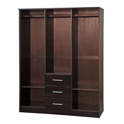 Palace Imports Armoire Cosmo 3 portes 100 % bois massif avec portes en bois massif ou portes miroir
