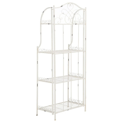 SAFAVIEH Bryn Étagère de boulanger d'extérieur victorienne en fer forgé à 4 niveaux - 63,5 cm l x 38,1 cm P x 160 cm H - 25L x 15P x 63H