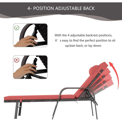 Ensemble de 3 chaises longues d'extérieur Kullavik
