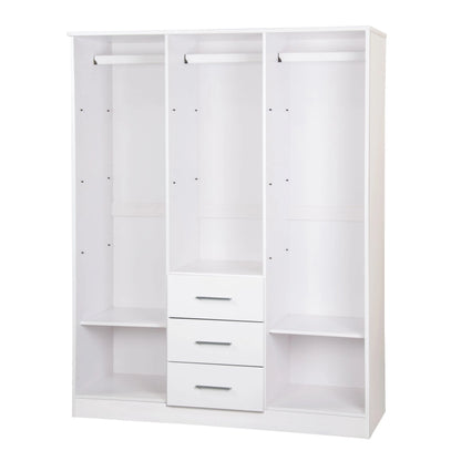 Palace Imports Armoire Cosmo 3 portes 100 % bois massif avec portes en bois massif ou portes miroir