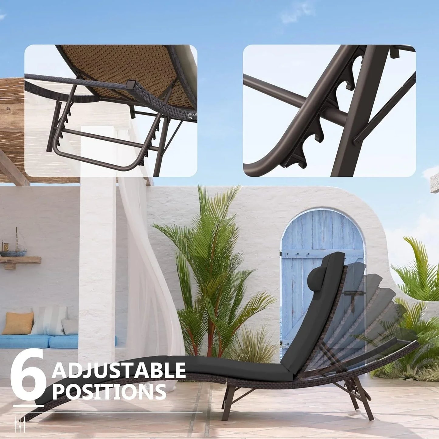 Ensemble de 3 chaises longues d'extérieur Kullavik
