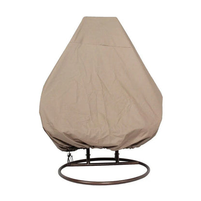 LeisureMod Fauteuil suspendu œuf 2 places avec support - Balançoire / hamac de patio en rotin osier pour extérieur/intérieur avec coussins
