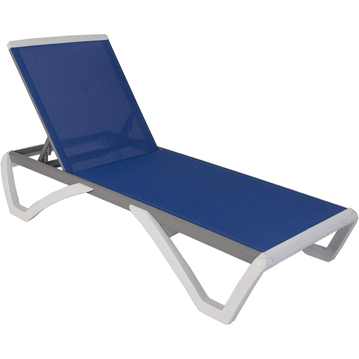 Kozyard Alan Chaise longue de patio inclinable et réglable, entièrement plate, en aluminium et résine de polypropylène