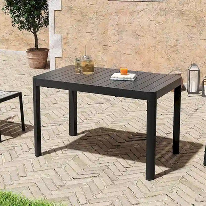 Ensemble de salle à manger extérieur 5/7 pièces en aluminium avec chaises empilables et table extensible