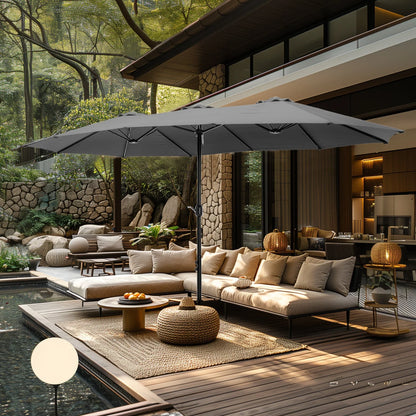 MAISON ARTS Grand Parasol Double Face de 4,5 m avec Base Incluse pour Patio