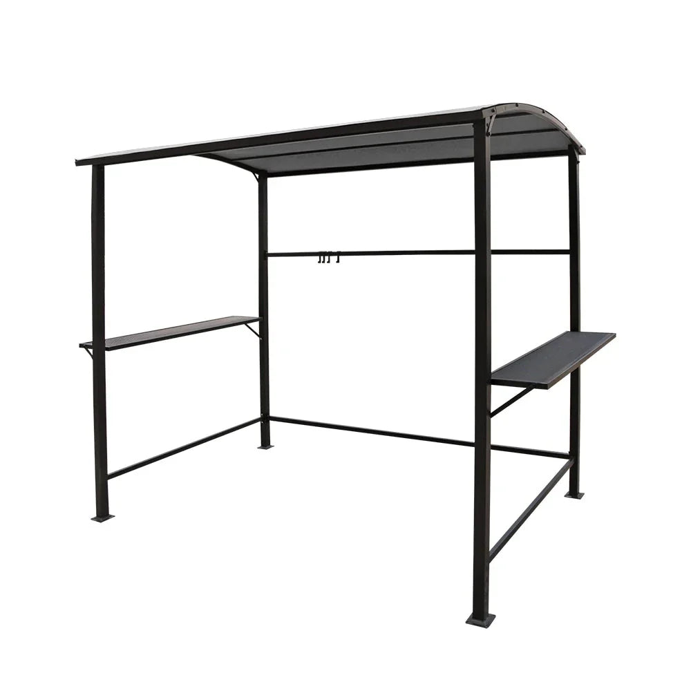 Abri barbecue en acier avec auvent, 1,5 x 2,4 m
